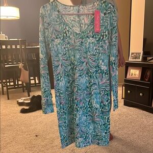 Stylish Blue Patterned Dress